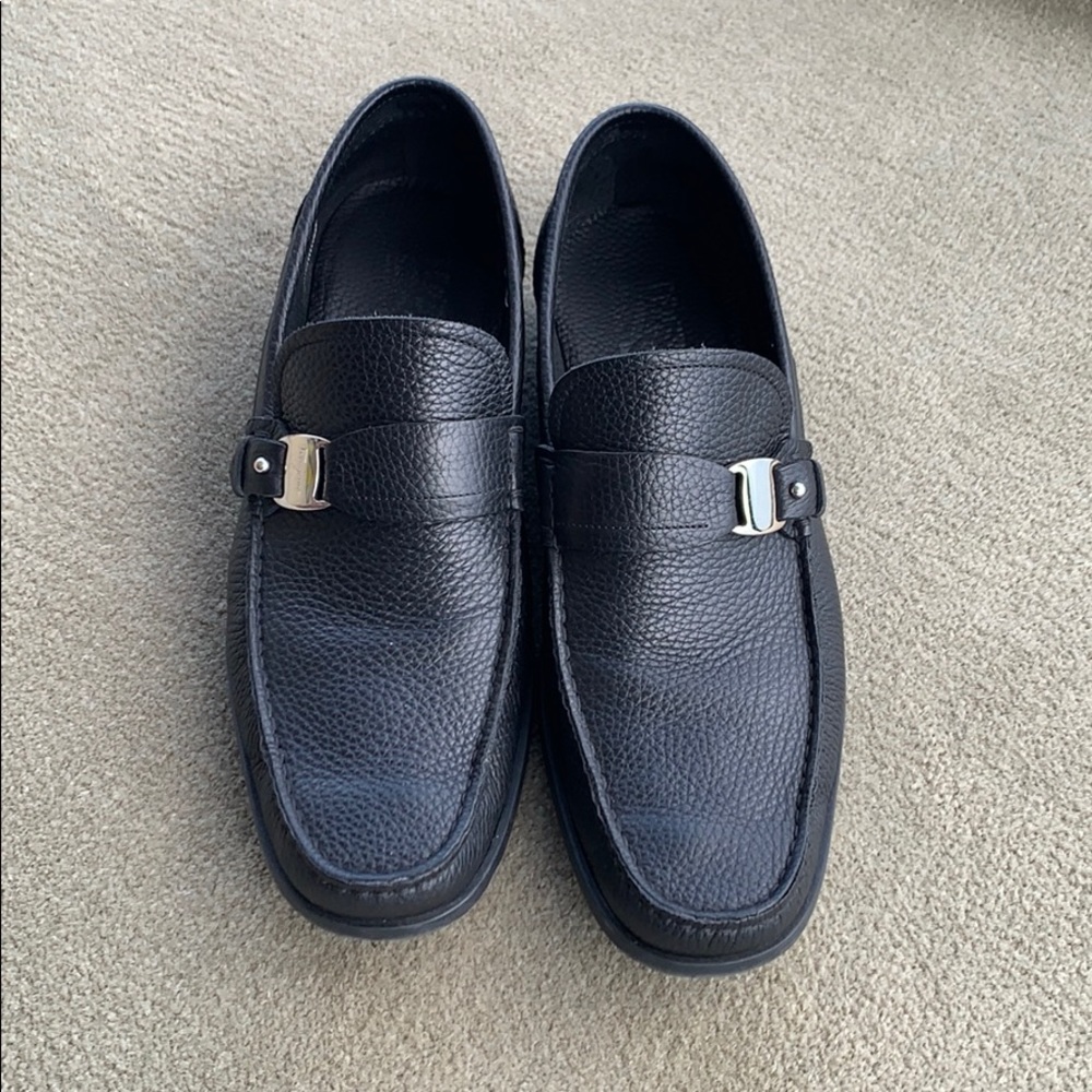 Black Ferragamo loafers